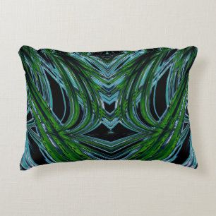 Coussins Décoratifs ~ COBWEBS Bleu Vert Noir Fractale ~ Original ~