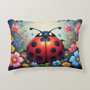 Coussins Décoratifs Coccinelle Florale Joyeuse – Jolie Fleur Sauvage d