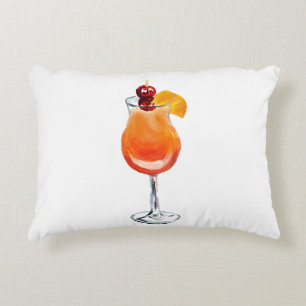 Coussins Décoratifs Cocktail Tequila Sunrise aquarelle