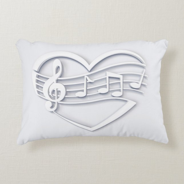 Coussins Décoratifs "Coeur de musique" (Devant)