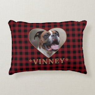 Coussins Décoratifs Coeur Plaid Buffalo personnalisé