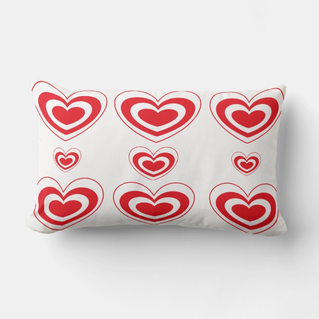 Coussins décoratifs cœur rouge blanc pour lit cana (Recto)