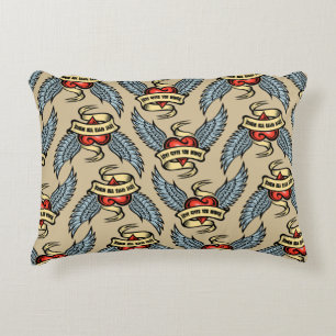 Coussins Décoratifs Coeur vintage Avec Ailes, L'Amour Vous Donne Des A