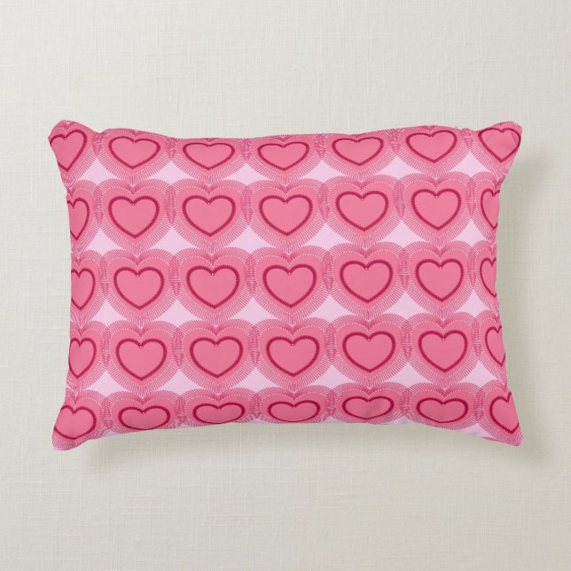 Coussins Décoratifs Coeurs Abstraits modernes - Azalea rose (Devant)