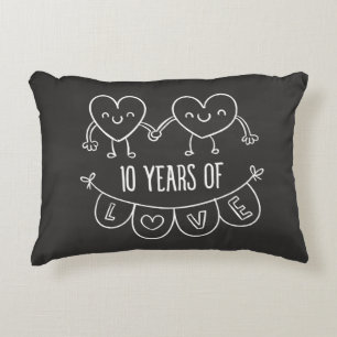 Coussins Décoratifs Coeurs de la calèche du 10e anniversaire