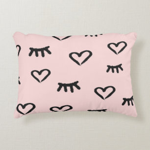Coussins Décoratifs Coeurs et yeux : Grunge Sketch Vintage