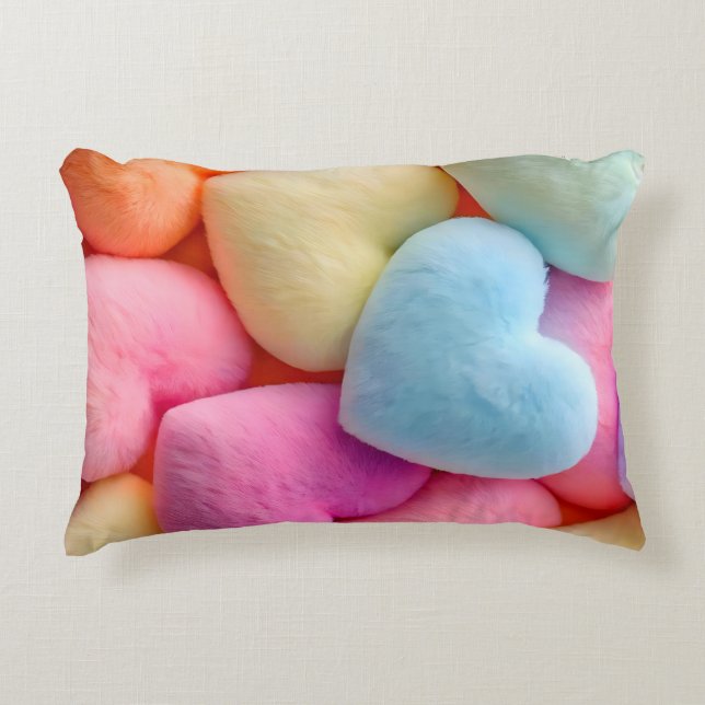 Coussins Décoratifs Coeurs Pastel Plush Lancer Oreiller (Devant)