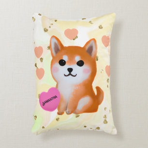 Coussins Décoratifs Coeurs Shiba Inu mignons Pour Amoureux des chien