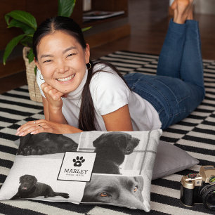 Coussins Décoratifs Collage photo contemporaine Homet souvenir   Chien