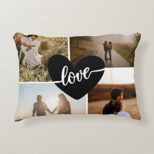 Coussins Décoratifs Collage Photo Moderne Cœur d'Amour