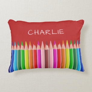Coussins Décoratifs Coloriage Pencils nom personnalisé enfant pilateur