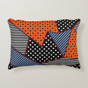 Coussins Décoratifs Composition géométrique Abstraite : Bleu orange