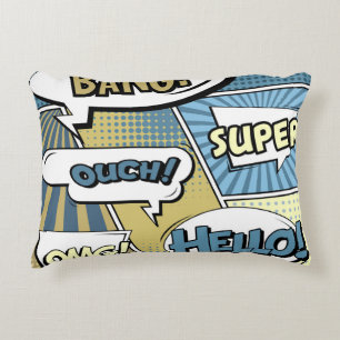 Coussins Décoratifs concept créatif Abstrait comic pop art style blan