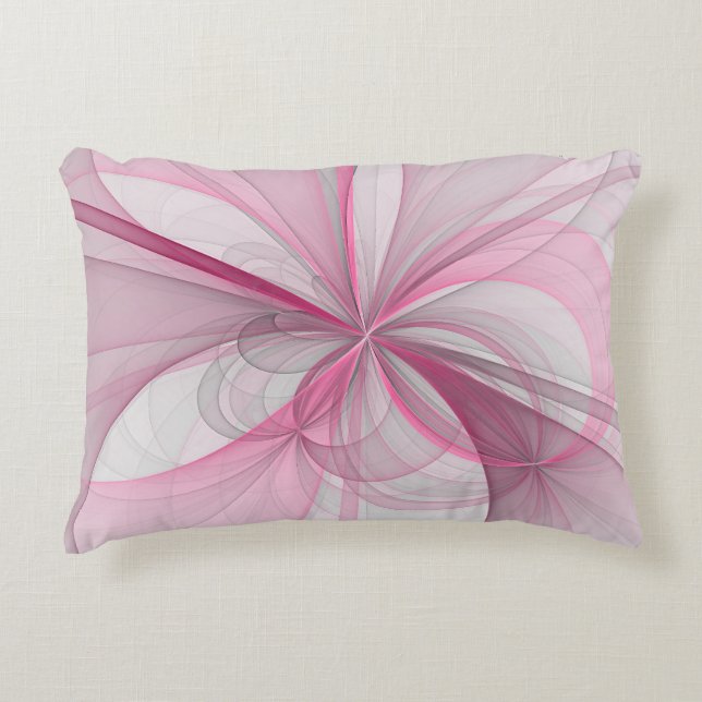 Coussins Décoratifs Conception Abstraite de fractal rose pâle moderne (Devant)