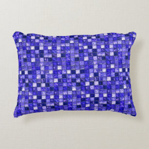 Coussins Décoratifs Conception de mosaïque bleue abstraite avec textur