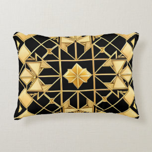 Coussins Décoratifs Conception de motif géométrique doré élégant