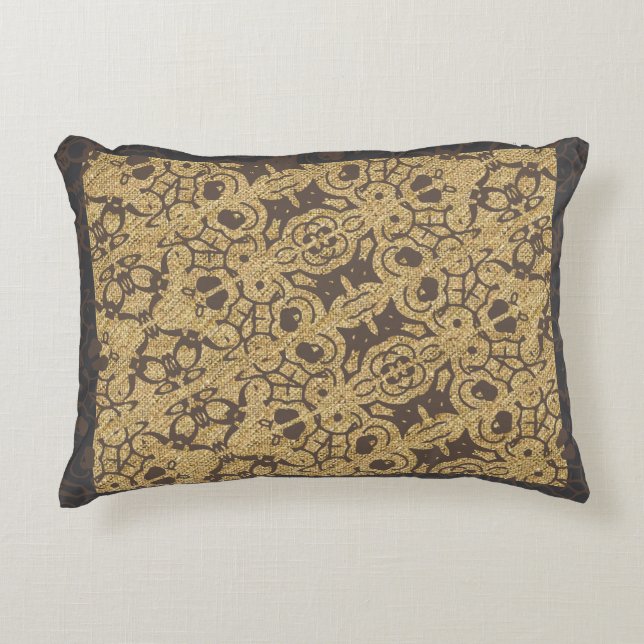 Coussins Décoratifs Conception de motif multi-texturé marron (Devant)