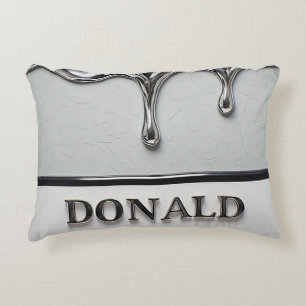 Coussins Décoratifs Conception de nom chromé futuriste qui dégouline M