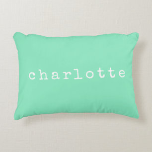 Coussins Décoratifs Conception de nom minimaliste simple en vert menth