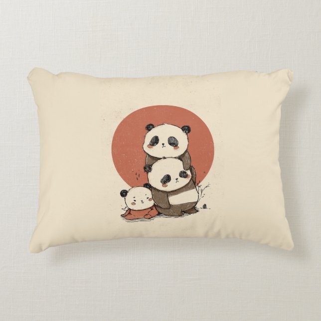 Coussins Décoratifs Conception de pandas mignons (Devant)