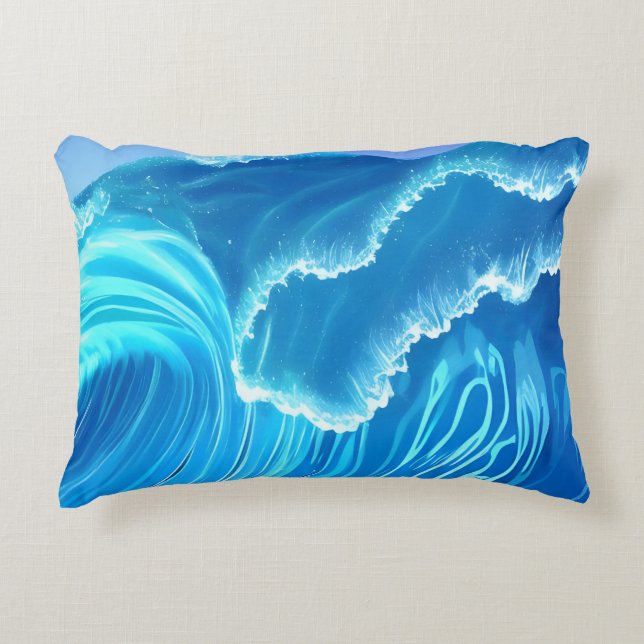 Coussins Décoratifs Conception d'ondes de mer - Vague de flux (Devant)