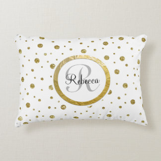 Coussins Décoratifs Confetti Silver/Monogramme Or