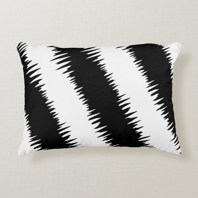 Coussins Décoratifs Cool Black Zigzag Motif rayé (Devant)