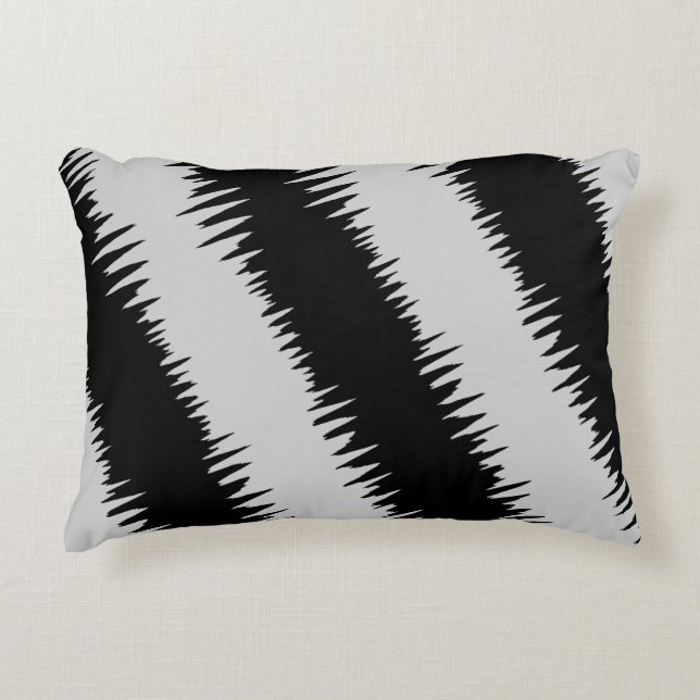 Coussins Décoratifs Cool Black Zigzag Motif rayé (Devant)