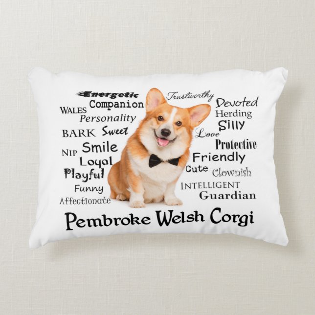 Coussins Décoratifs Corgi Traits (Devant)