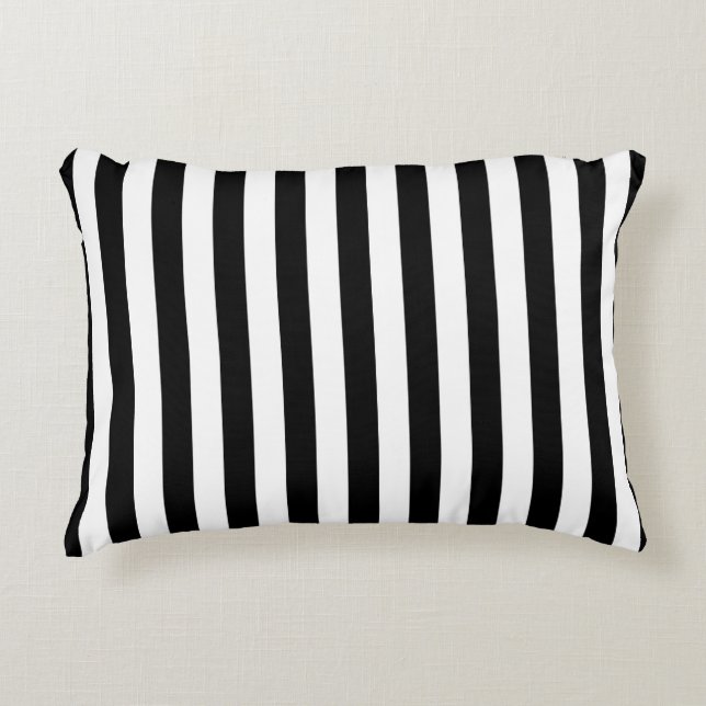 Coussins Décoratifs Cornwall flag stripes black white line pattern sym (Devant)