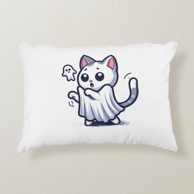 Coussins Décoratifs Costume Halloween Ghost Kitty (Devant)