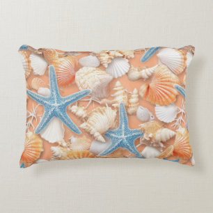Coussins Décoratifs Côtière rustique - Coquillages, Poissons étoilés,