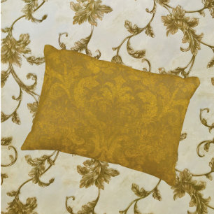 Coussins Décoratifs Cottage Campagnard Vintage Damask Or Doré Délavé