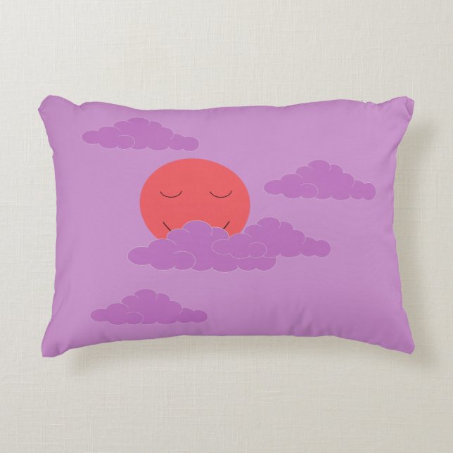 Coussins Décoratifs Coucher de soleil avec des nuages violets :  (Devant)