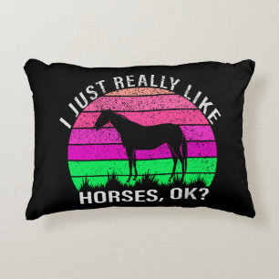 Coussins Décoratifs Coucher de soleil néon J'aime vraiment les chevaux