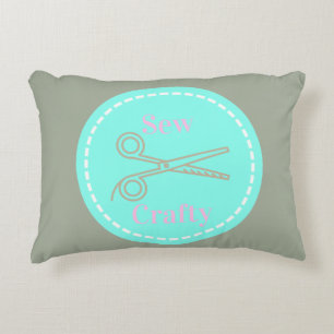 Coussins Décoratifs Coudre Cercle bleu Aqua Crafty avec ciseaux