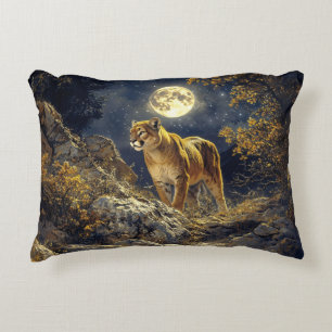 Coussins Décoratifs Cougar in the Moonlight Wildlife Art
