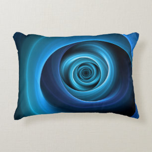 Coussins Décoratifs Couleurs bleu spirale 3D Art Abstrait fractal mode