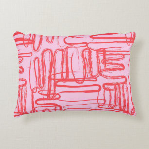 Coussins Décoratifs Courbe Rose Gribouillis Abstrait Moderne