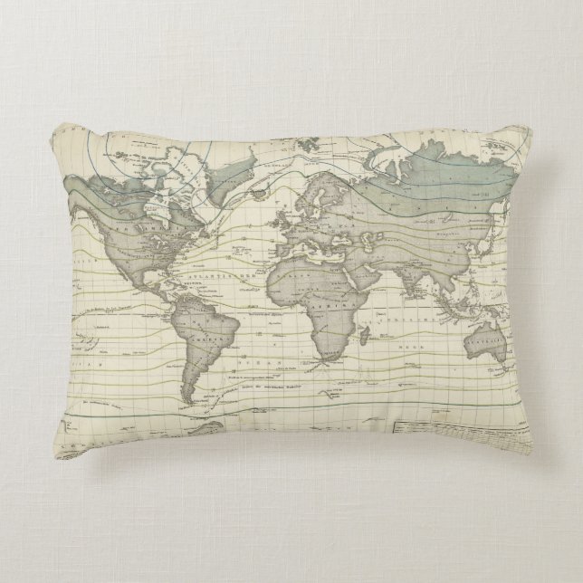 Coussins Décoratifs Courbes isothermes du système d'Alexander von (Devant)