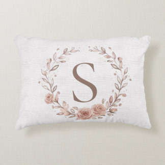 Coussins Décoratifs Couronne de feuilles aquarelle boho minimaliste av