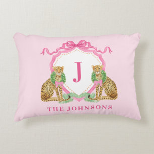 Coussins Décoratifs Couronne de Noël Blason de Léopard Monogramme