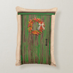 Coussins Décoratifs Couronne du sud-ouest du Chili sur une porte en bo