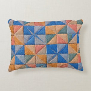 Coussins Décoratifs courtepoint orange et bleu