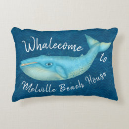 Coussins Décoratifs Coutume nautique de Whalecome | de baleine bleue