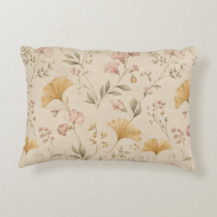 Coussins Décoratifs Couverture de jet vintage moutarde florale botaniq