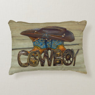 Coussins Décoratifs Cowboy en bois de pays