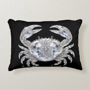 Coussins Décoratifs Crabe en cristal d'argent Océan scintillant Luxe