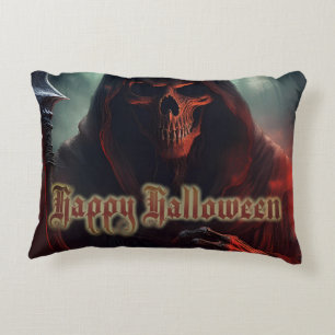 Coussins Décoratifs Crâne de Faucheuse Halloween Art Spooky