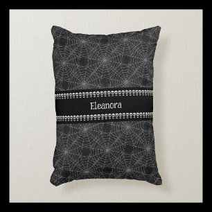 Coussins Décoratifs Crâne gothique noir personnalisé et nom de toile d